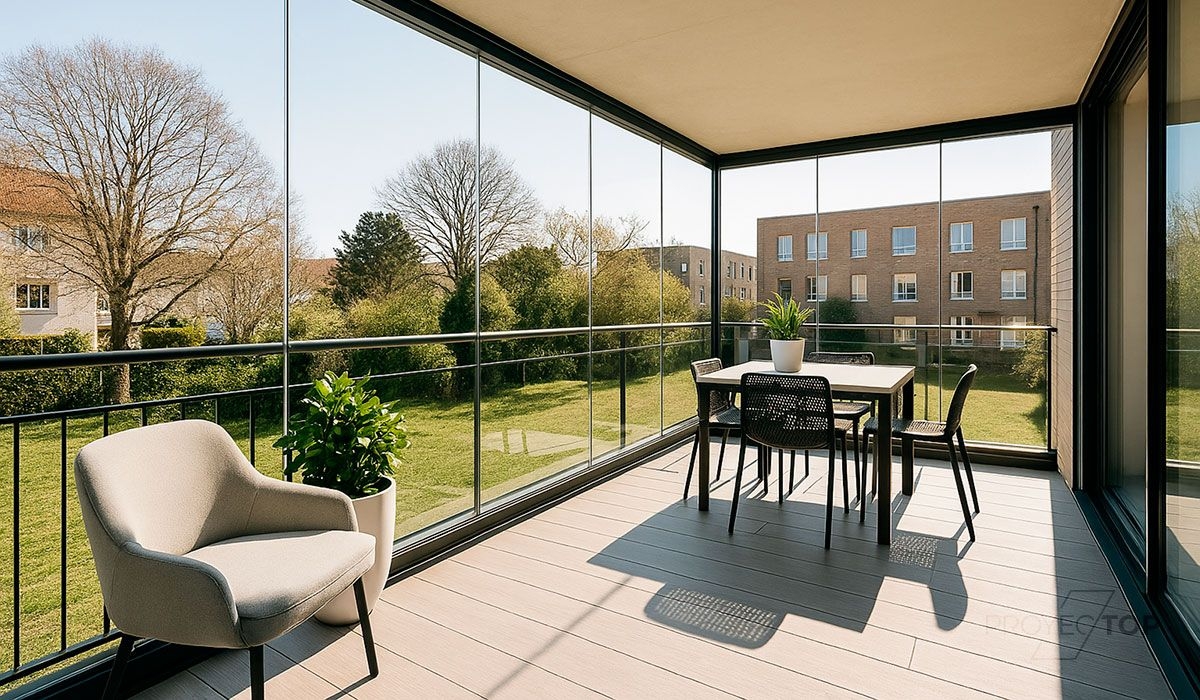 Imagen de Referencia de Instalación de Cerramiento acristalado sin perfiles en Rivas